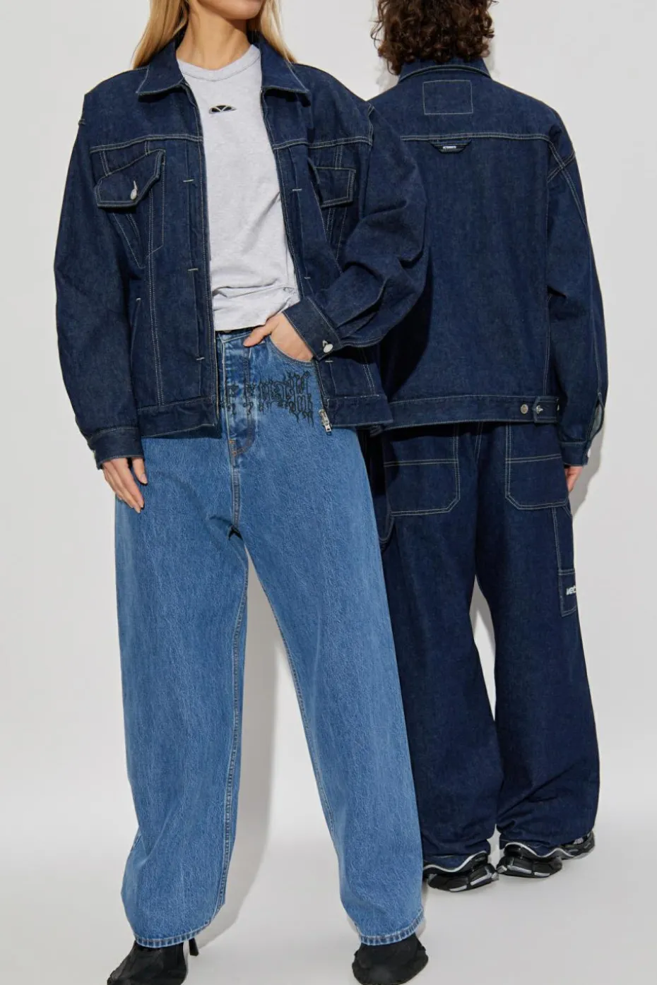 VETEMENTS GRANATOWY Kurtka jeansowa
