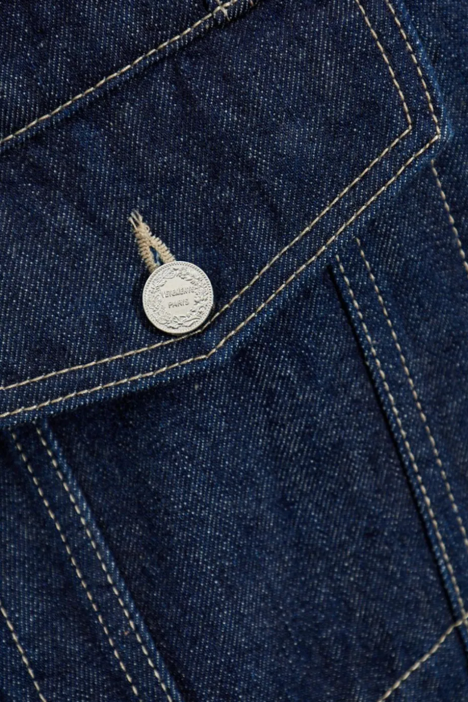 VETEMENTS GRANATOWY Kurtka jeansowa