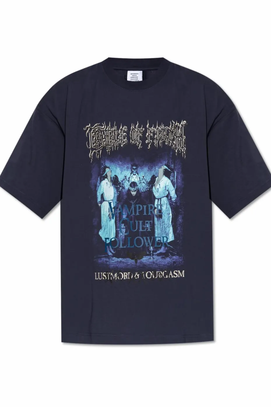VETEMENTS GRANATOWY T-shirt typu `oversize`