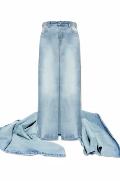 VETEMENTS jasnoniebieski Jeansy z trenem