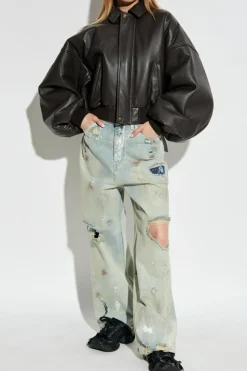VETEMENTS jasnoniebieski Jeansy z efektem zniszczenia