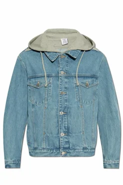 VETEMENTS NIEBIESKI Jeansowa kurtka z kapturem