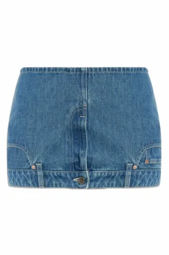 VETEMENTS NIEBIESKI Spódnica jeansowa