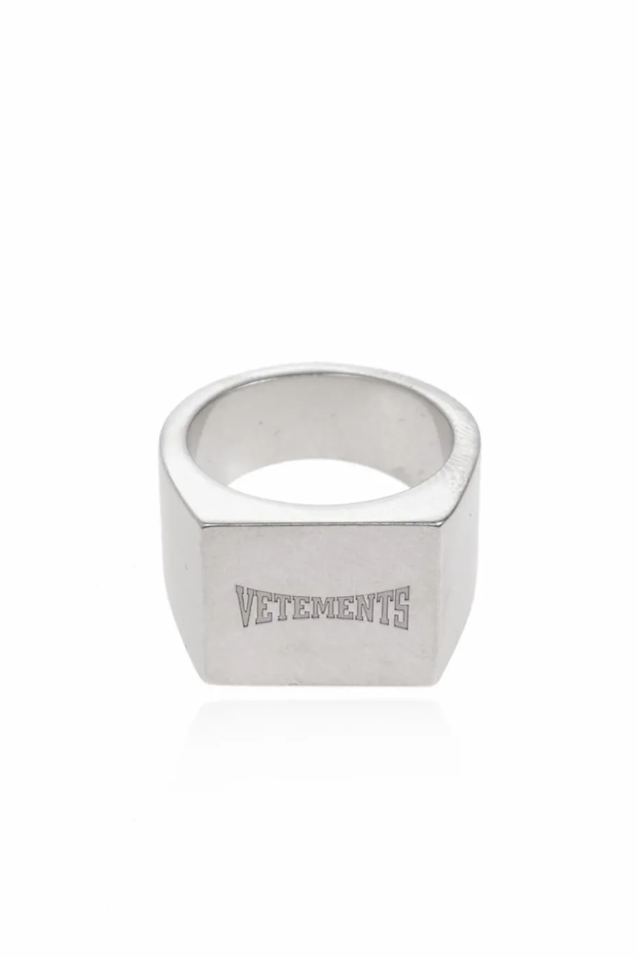 VETEMENTS SREBRNY Pierścień z logo
