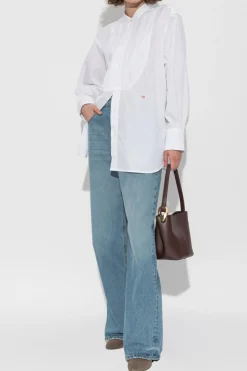Victoria Beckham BIAŁY Koszula ze stójką
