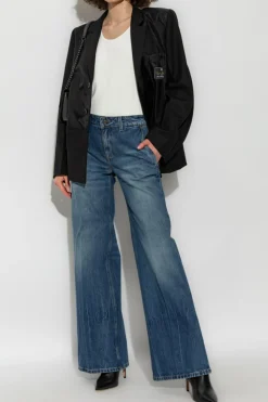 Victoria Beckham CZARNY Marynarka z otwartymi klapami