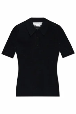 Victoria Beckham CZARNY Polo ze wzorem