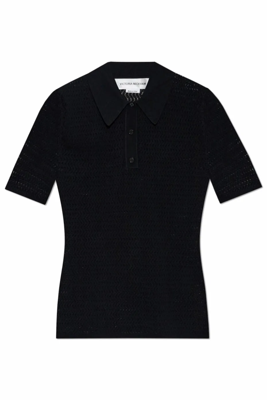 Victoria Beckham CZARNY Polo ze wzorem