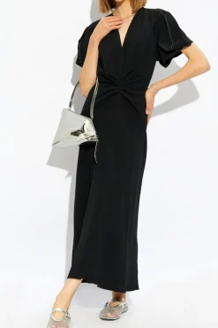 Victoria Beckham CZARNY Sukienka z dekoltem w serek
