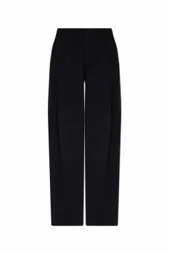 Victoria Beckham CZARNY Spodnie z zaszewkami