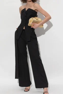 Victoria Beckham CZARNY Spodnie w kant