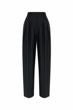 Victoria Beckham CZARNY Spodnie z zaszewkami