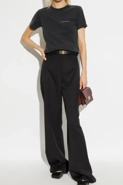 Victoria Beckham CZARNY T-shirt z logo