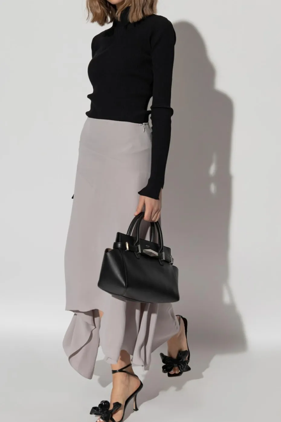 Victoria Beckham FIOLETOWY Spódnica o asymetrycznym kroju