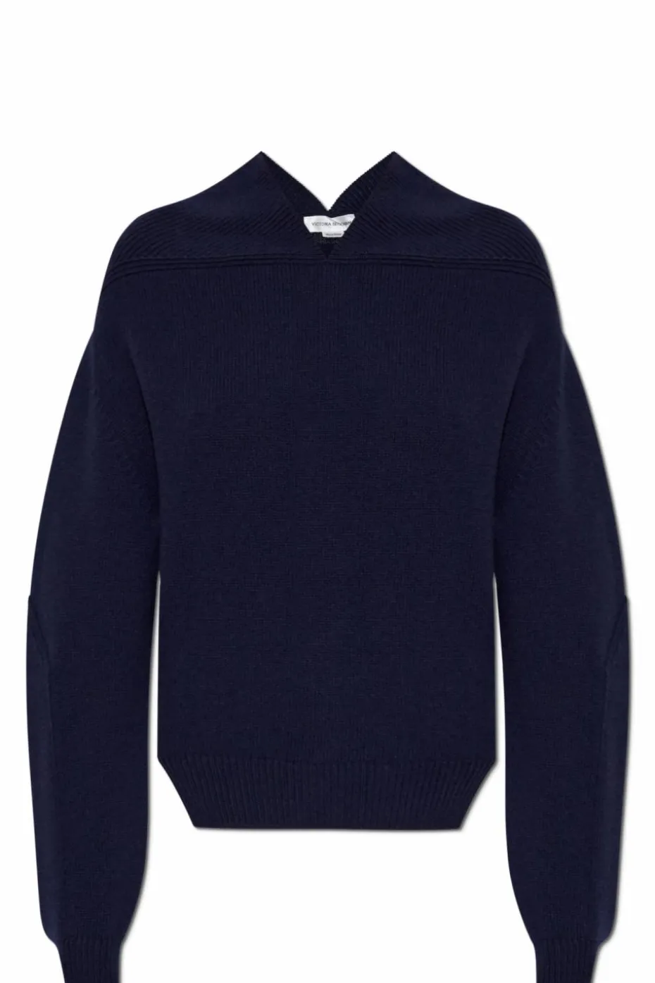 Victoria Beckham GRANATOWY Kaszmirowy sweter