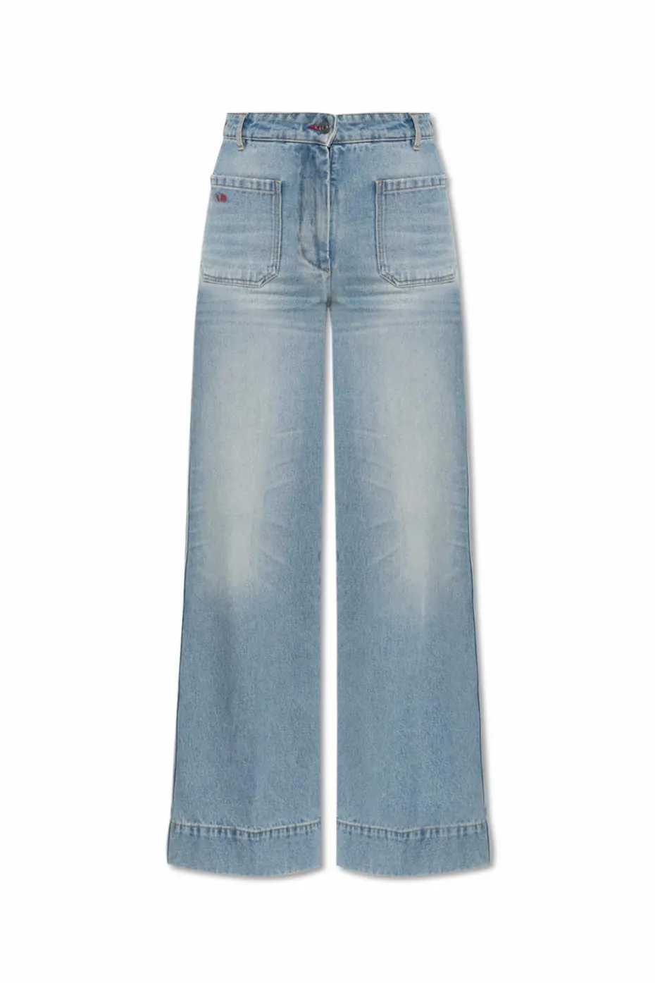 Victoria Beckham jasnoniebieski Jeansy z logo
