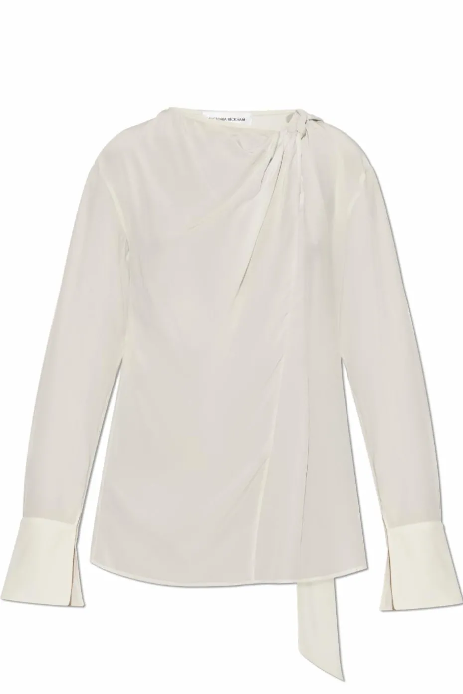 Victoria Beckham kremowy Jedwabny top