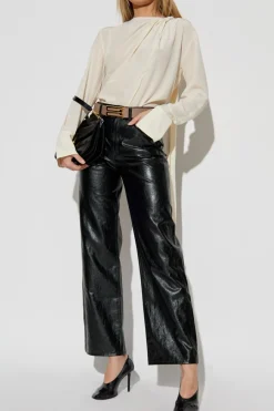 Victoria Beckham kremowy Jedwabny top