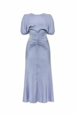 Victoria Beckham NIEBIESKI Sukienka z drapowaniem w talii