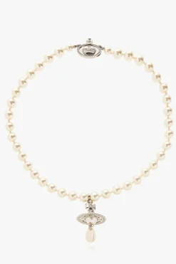 Vivienne Westwood BIAŁY Choker z zawieszką