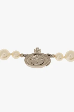 Vivienne Westwood BIAŁY Choker z zawieszką