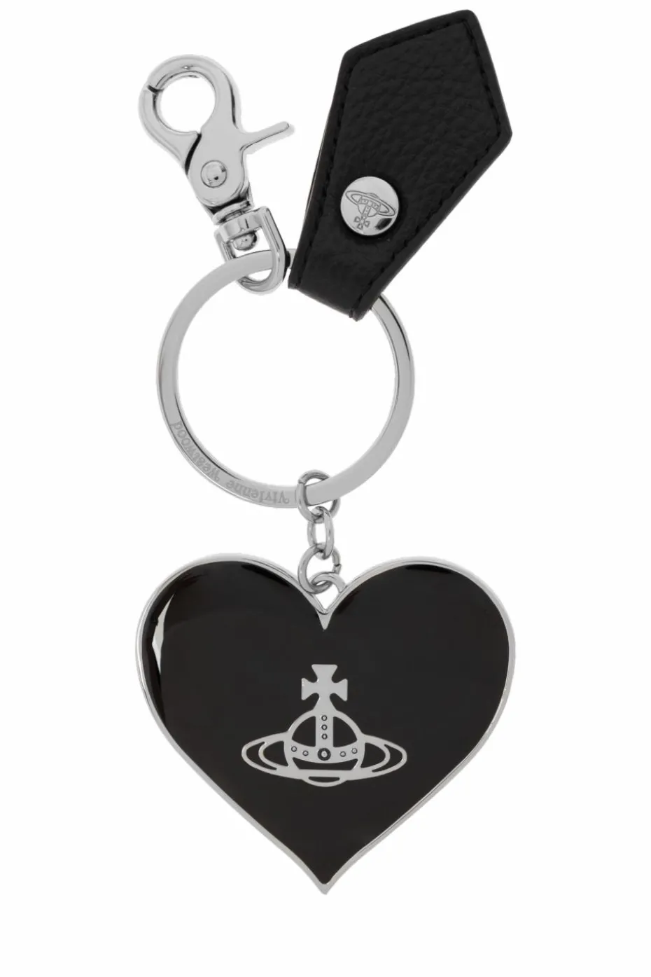 Vivienne Westwood CZARNY Brelok `Mirror Heart Orb`