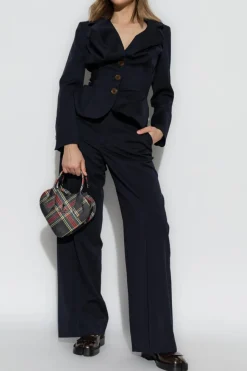 Vivienne Westwood GRANATOWY Wełniane spodnie