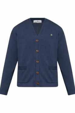 Vivienne Westwood GRANATOWY Kardigan z logo
