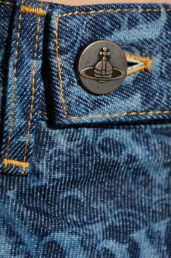 Vivienne Westwood GRANATOWY Jeansy typu ‘baggy’ z logo