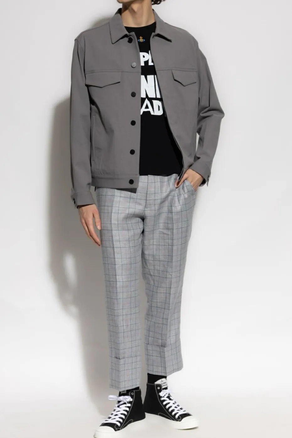 Vivienne Westwood SZARY Spodnie w kant
