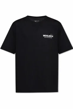 Woolrich CZARNY T-shirt z logo
