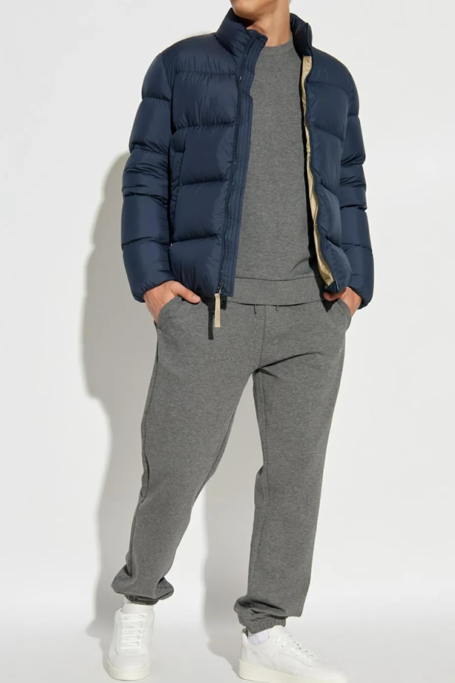Woolrich GRANATOWY Kurtka puchowa ze stójką