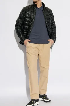 Woolrich GRANATOWY Polo z wyszytym logo