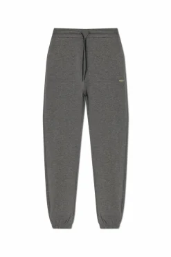 Woolrich SZARY Spodnie dresowe z nadrukowanym logo