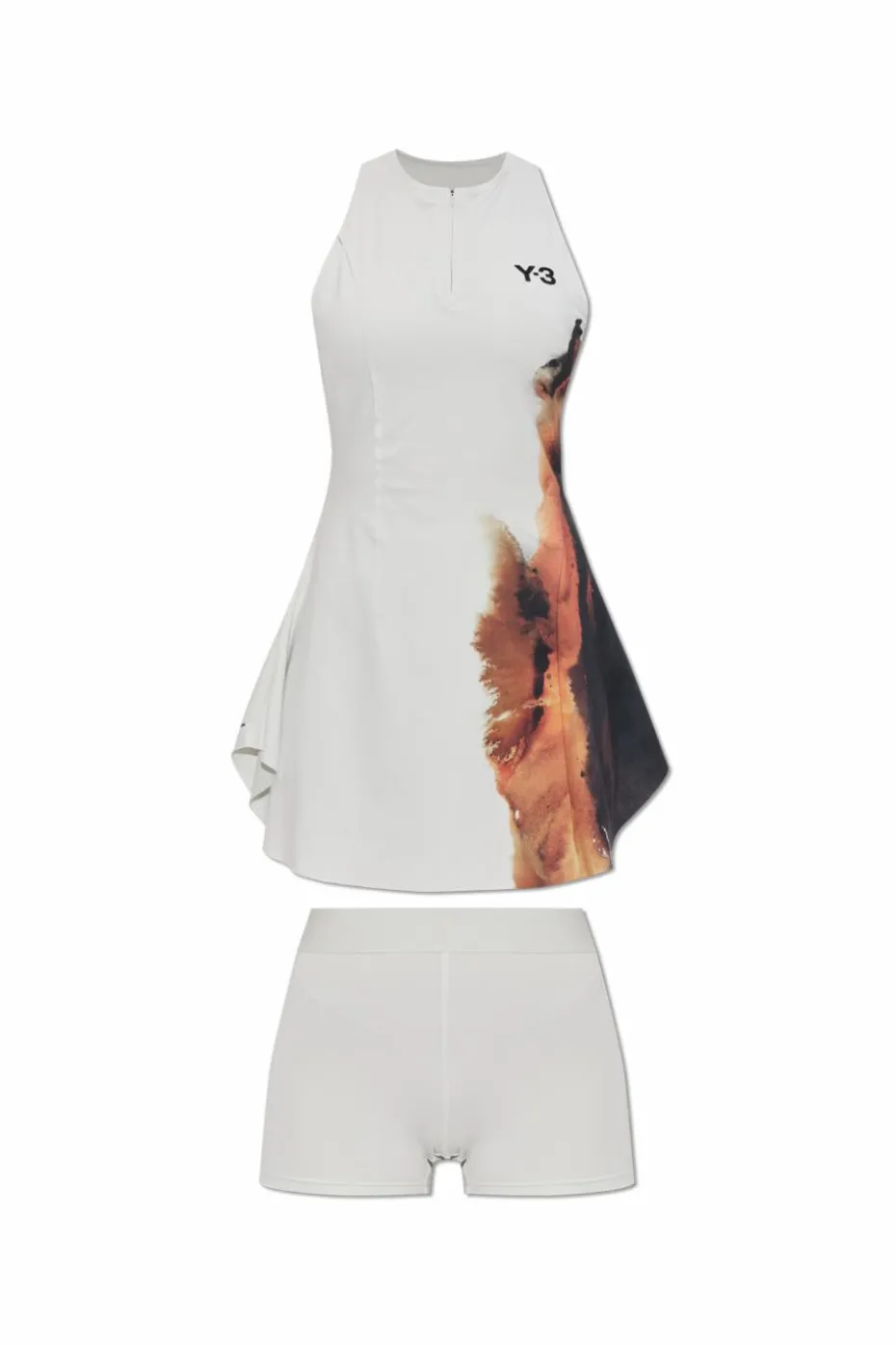 Y-3 BIAŁY Sukienka z kolekcji `Tennis US`