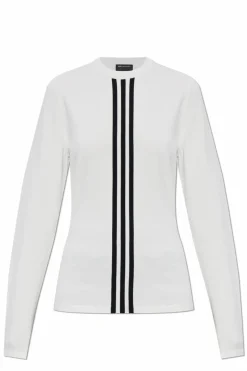 Y-3 BIAŁY T-shirt z długim rękawem ‘Cinch’