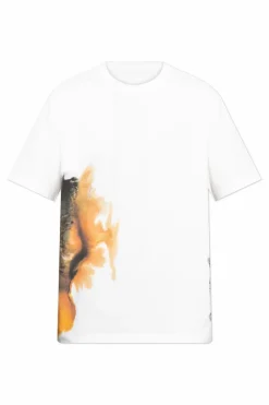 Y-3 BIAŁY T-shirt z nadrukiem