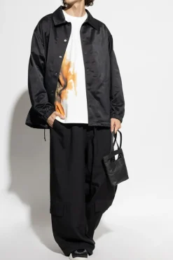 Y-3 BIAŁY T-shirt z nadrukiem