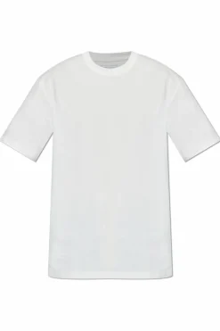 Y-3 BIAŁY T-shirt z nadrukiem
