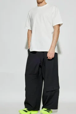 Y-3 BIAŁY T-shirt z nadrukiem
