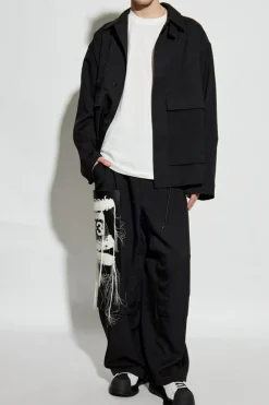 Y-3 BIAŁY T-shirt z nadrukowanym logo