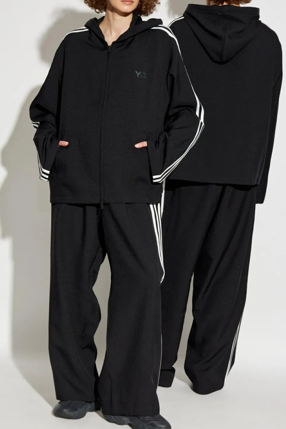 Y-3 CZARNY Bluza z kapturem