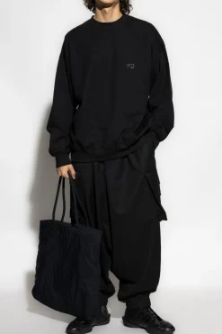 Y-3 CZARNY Bluza z logo