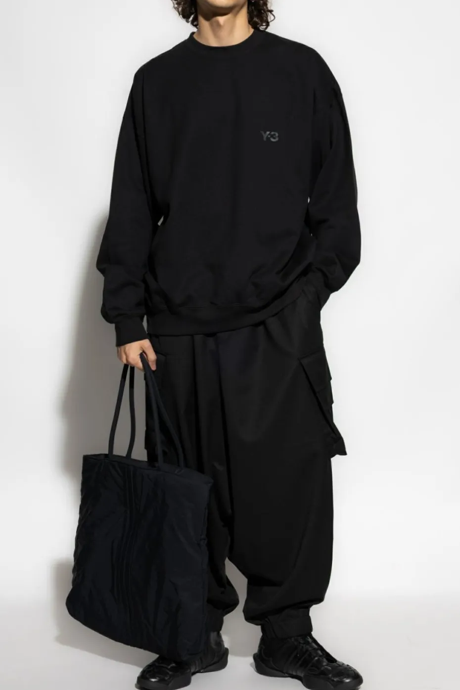 Y-3 CZARNY Bluza z logo