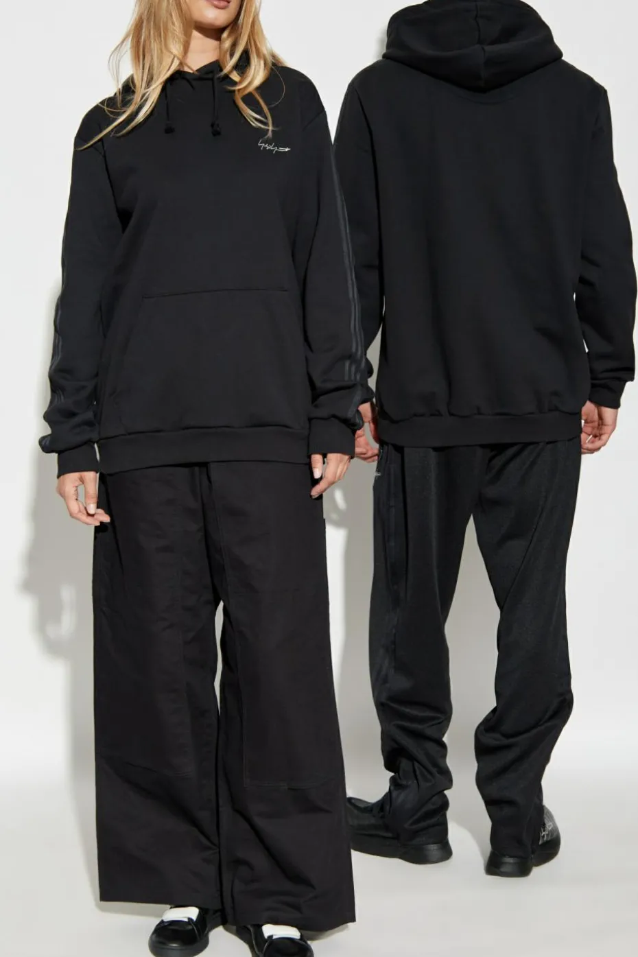 Y-3 CZARNY Bluza z logo