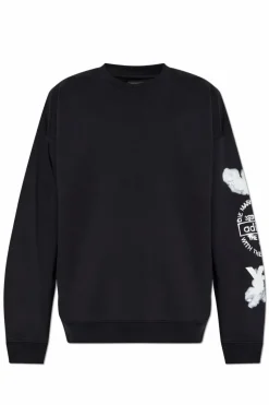 Y-3 CZARNY Bluza z nadrukiem