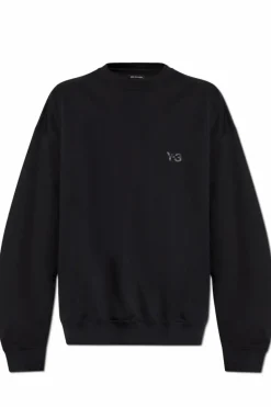 Y-3 CZARNY Bluza z nadrukowanym logo