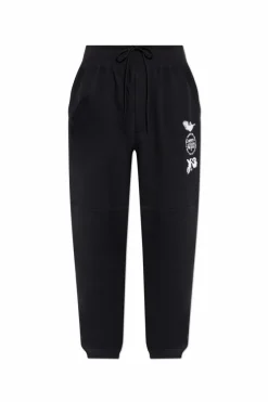 Y-3 CZARNY Dresowe spodnie z logo