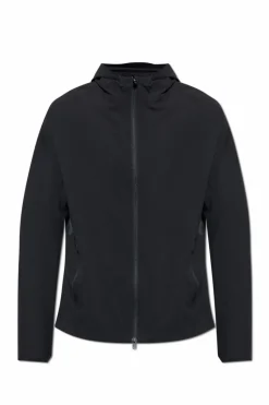Y-3 CZARNY Lekka kurtka z kapturem