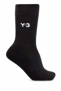 Y-3 CZARNY Skarpety z logo